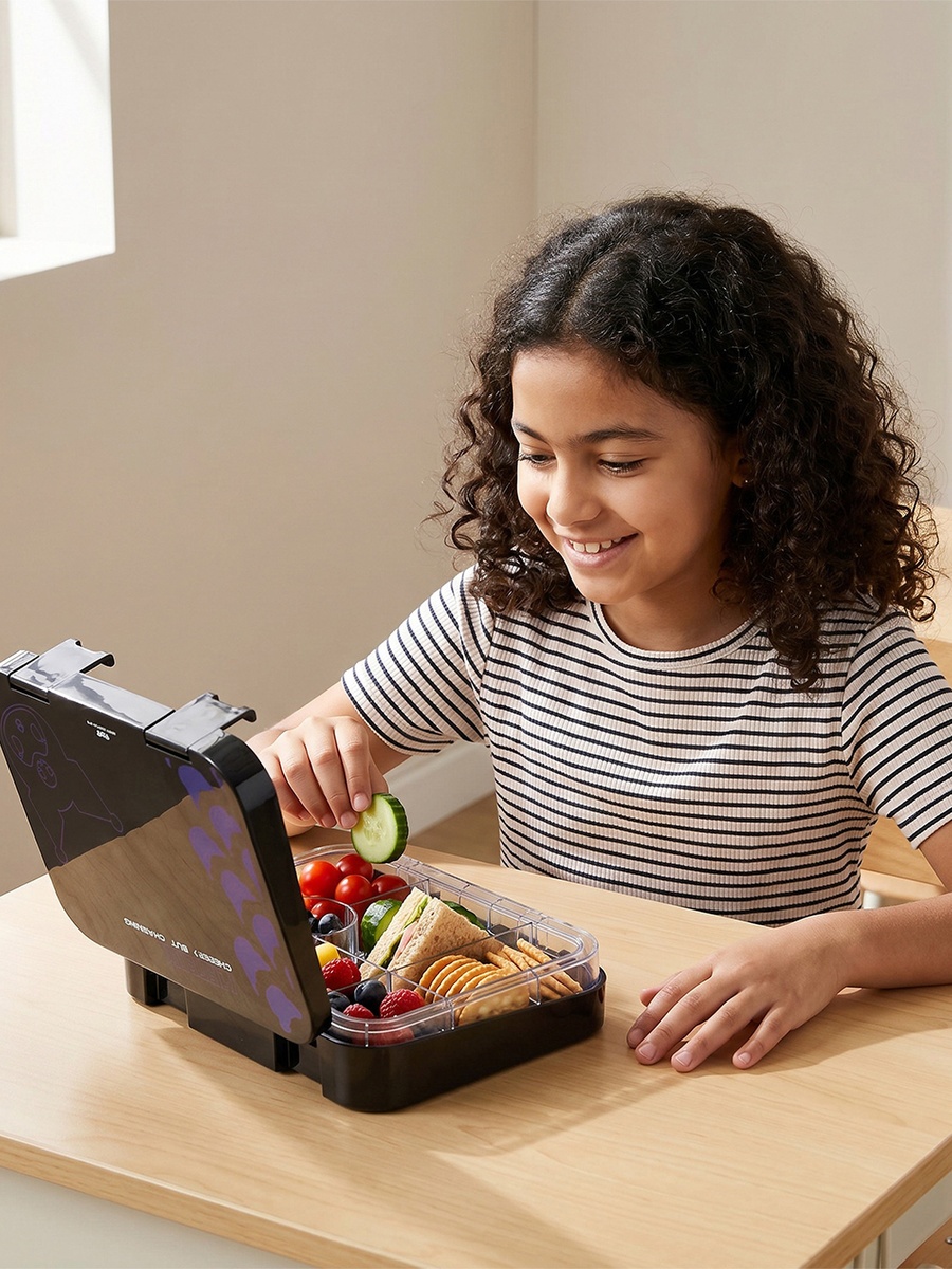 Kuromi Print Bento Lunch Box with Clip Lock Lid