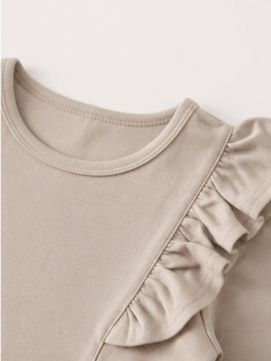 Girls Midi A-Line Casual Dress with Ruffles