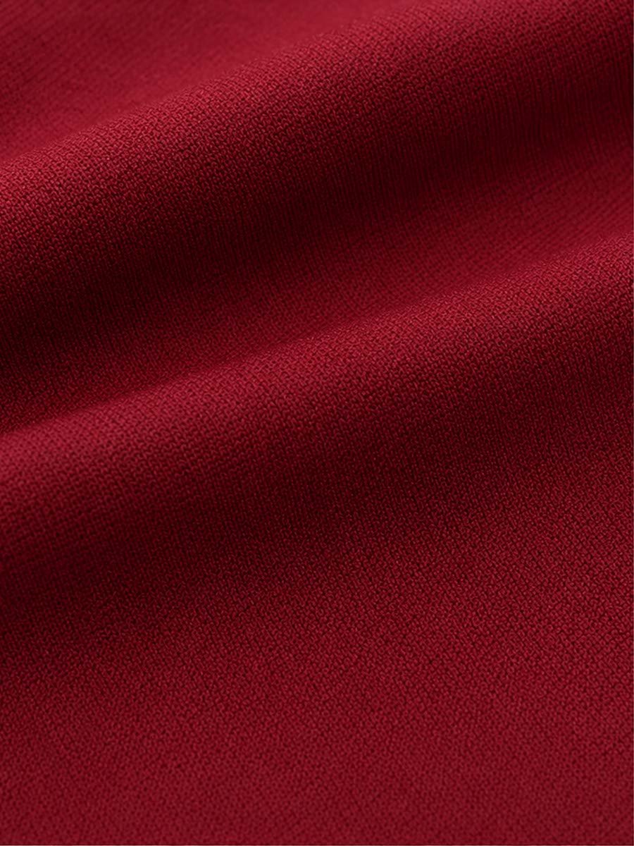 Girls Burgundy A-Line Midi Dress with Ruffle Sleeves