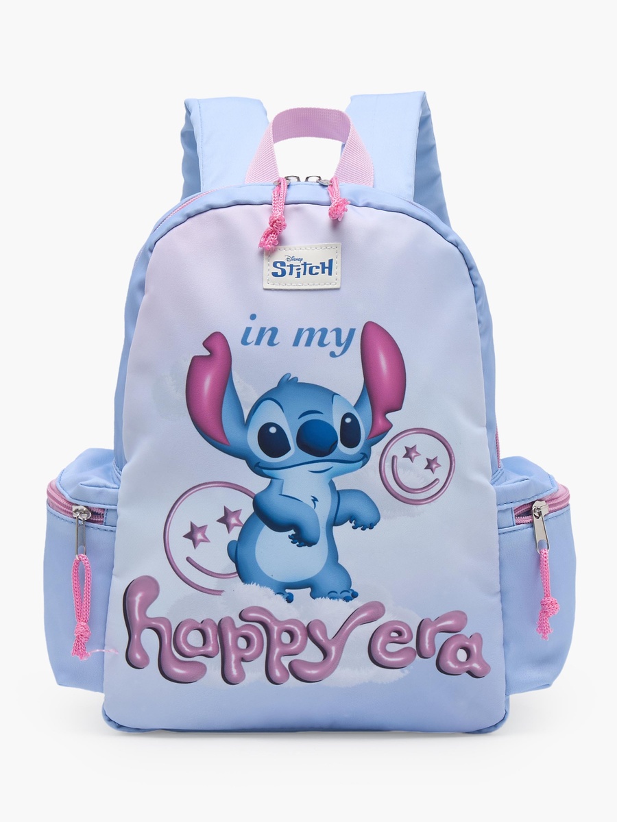 Stitch Print Backpack with Adjustable Shoulder Straps - 17 inches