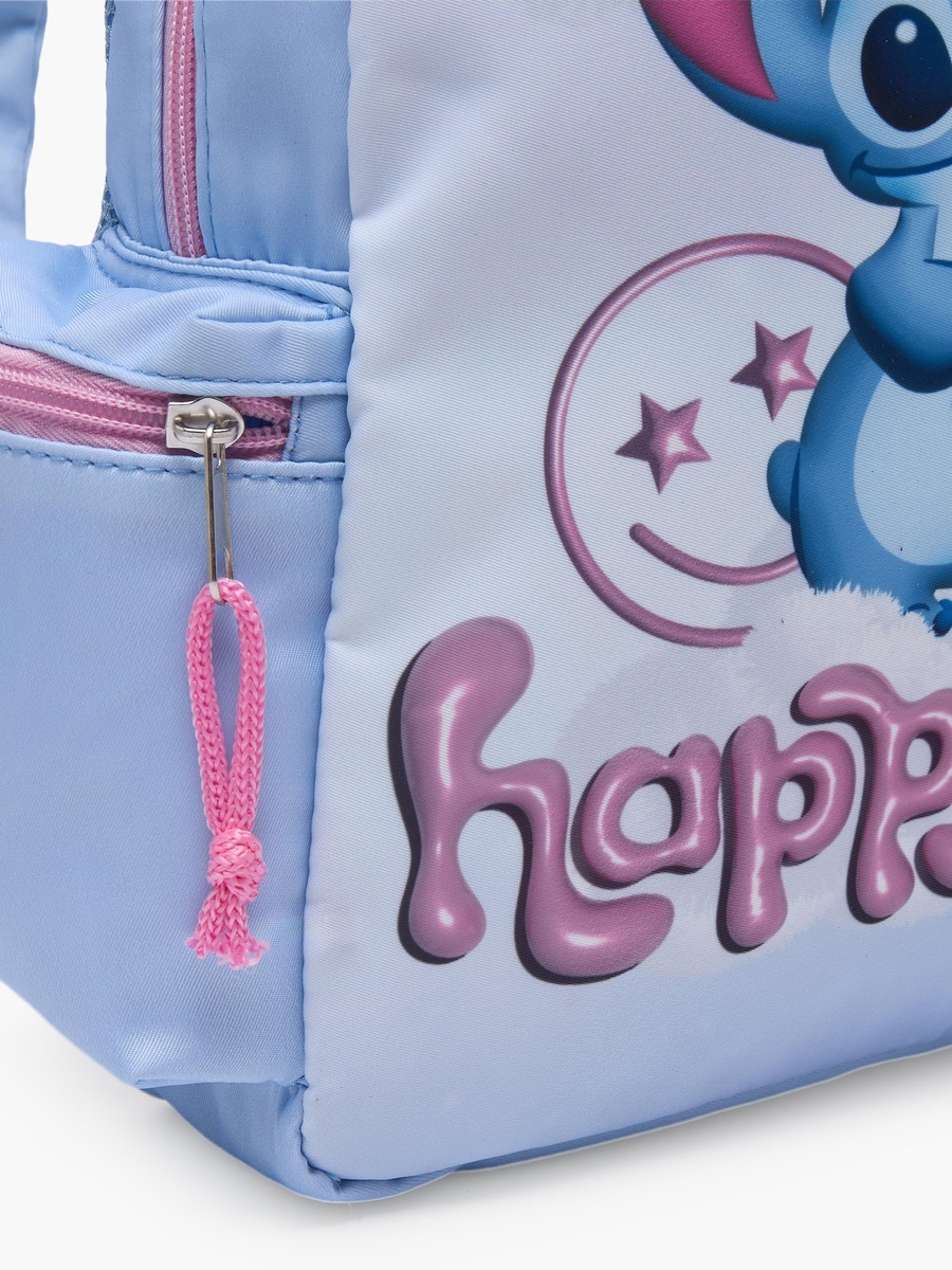 Stitch Print Backpack with Adjustable Shoulder Straps - 17 inches