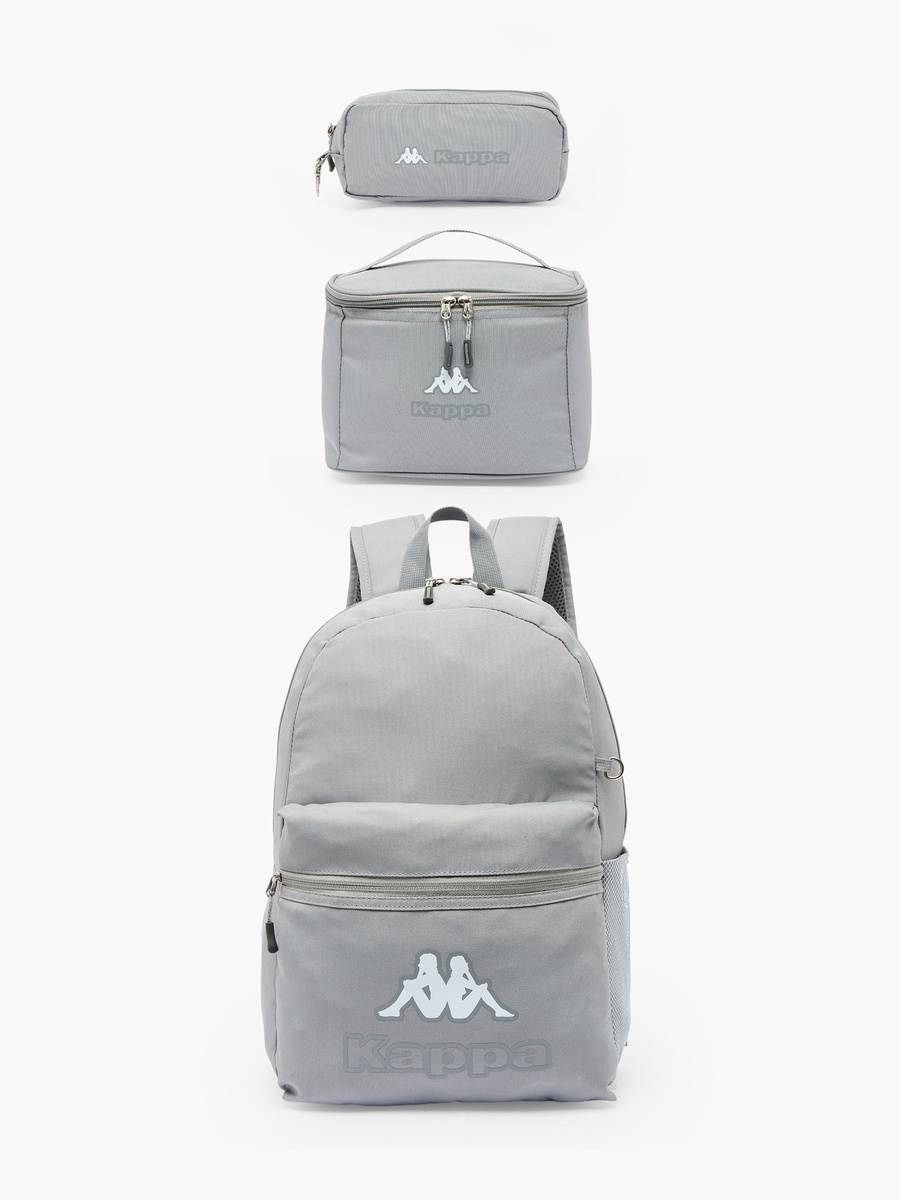 Logo Print 3-Piece School Backpack Set with Pencil Pouch and Lunch Bag