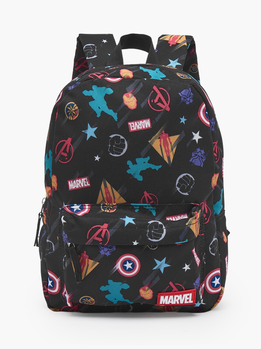 Printed Backpack with Adjustable Shoulder Straps - 18 inches
