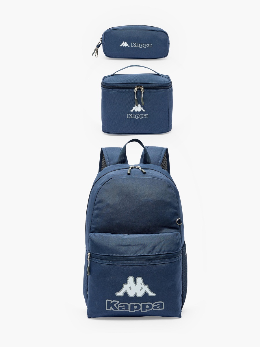 Logo Print 3-Piece School Backpack Set with Pencil Pouch and Lunch Bag