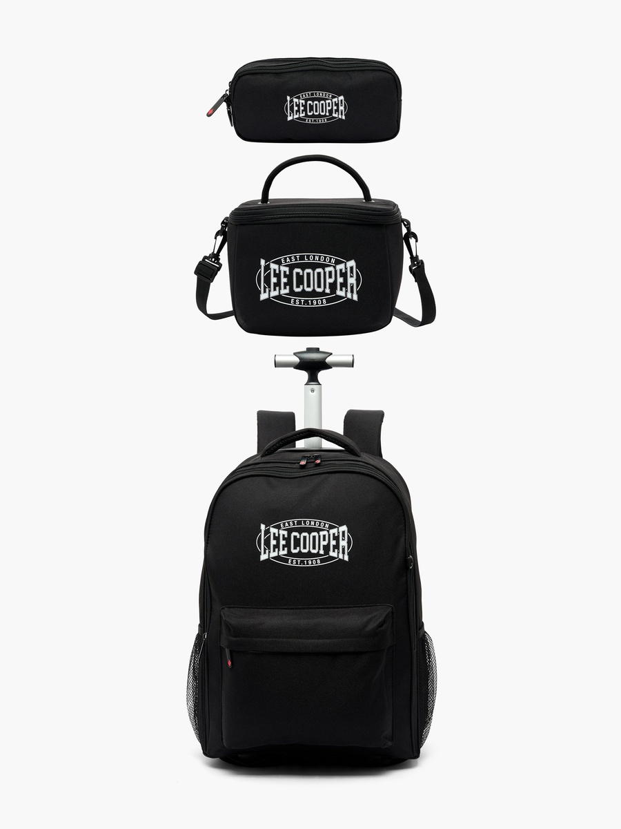 Printed 3-Piece School Trolley Bag Set with Lunch Bag and Pencil Pouch