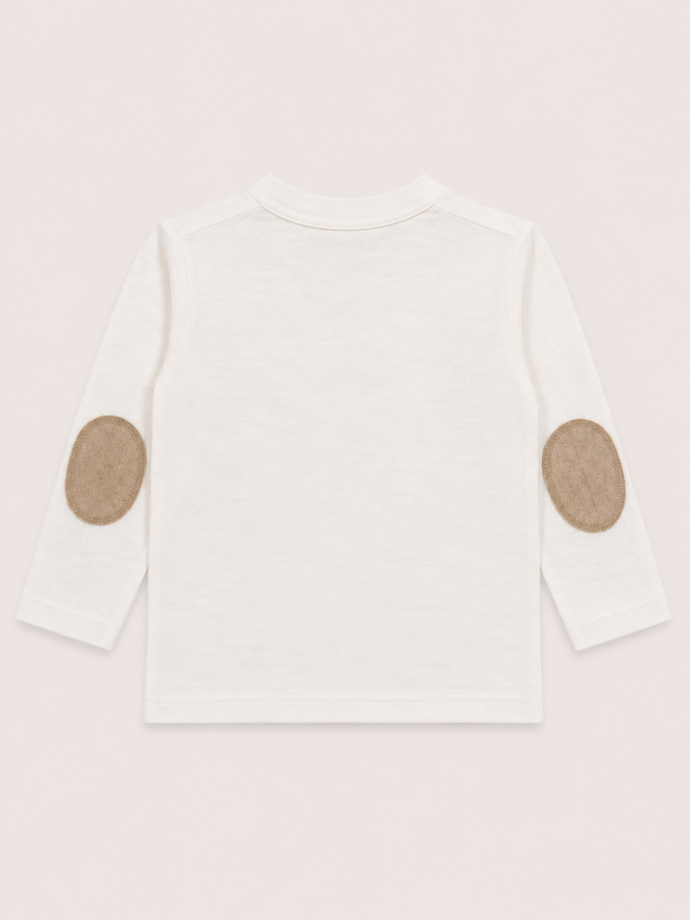 Baby White Cotton Long Sleeve Henley T-Shirt with Collar