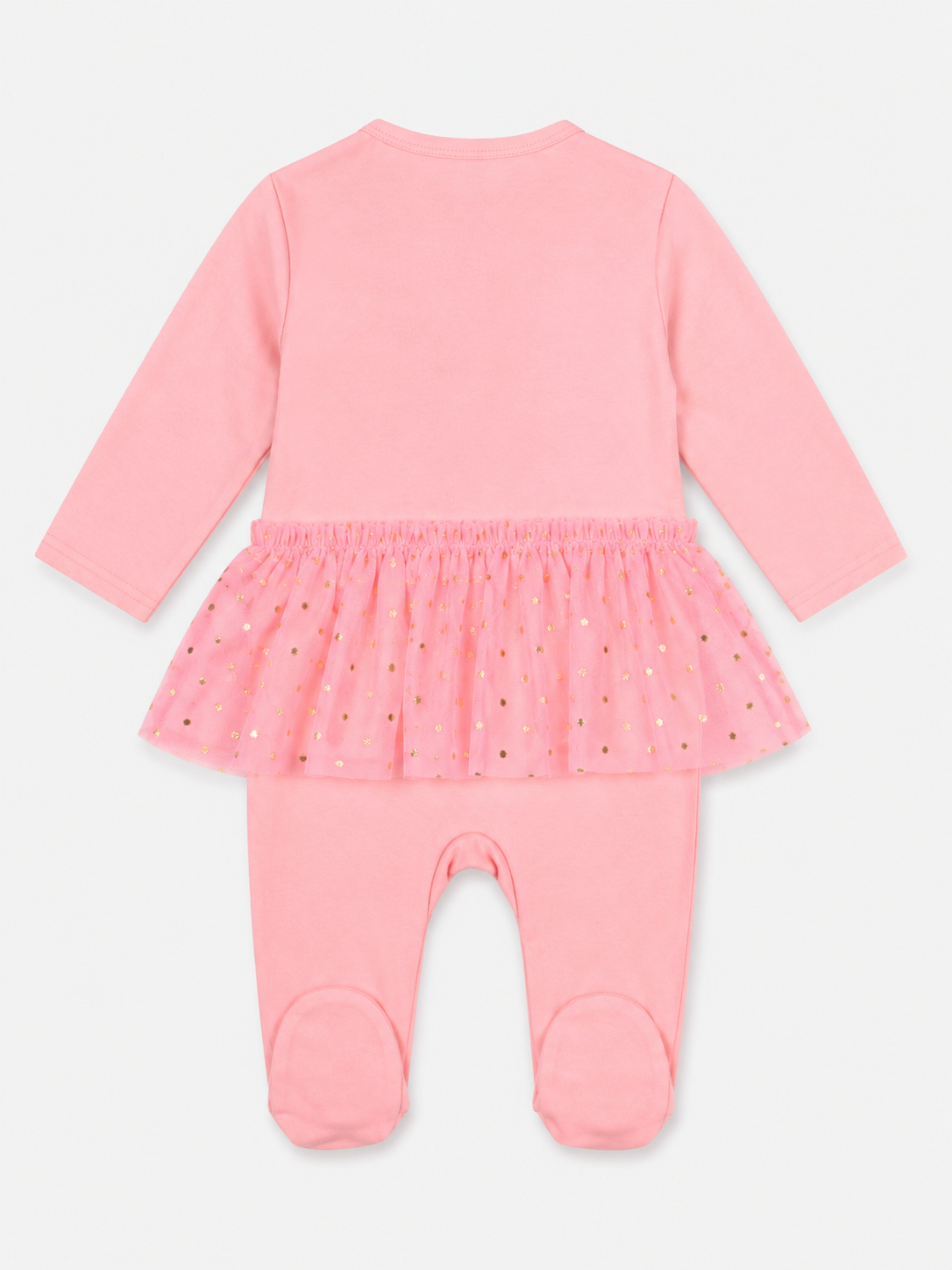 Baby Girl Coral Rainbow Tulle Jumpsuit