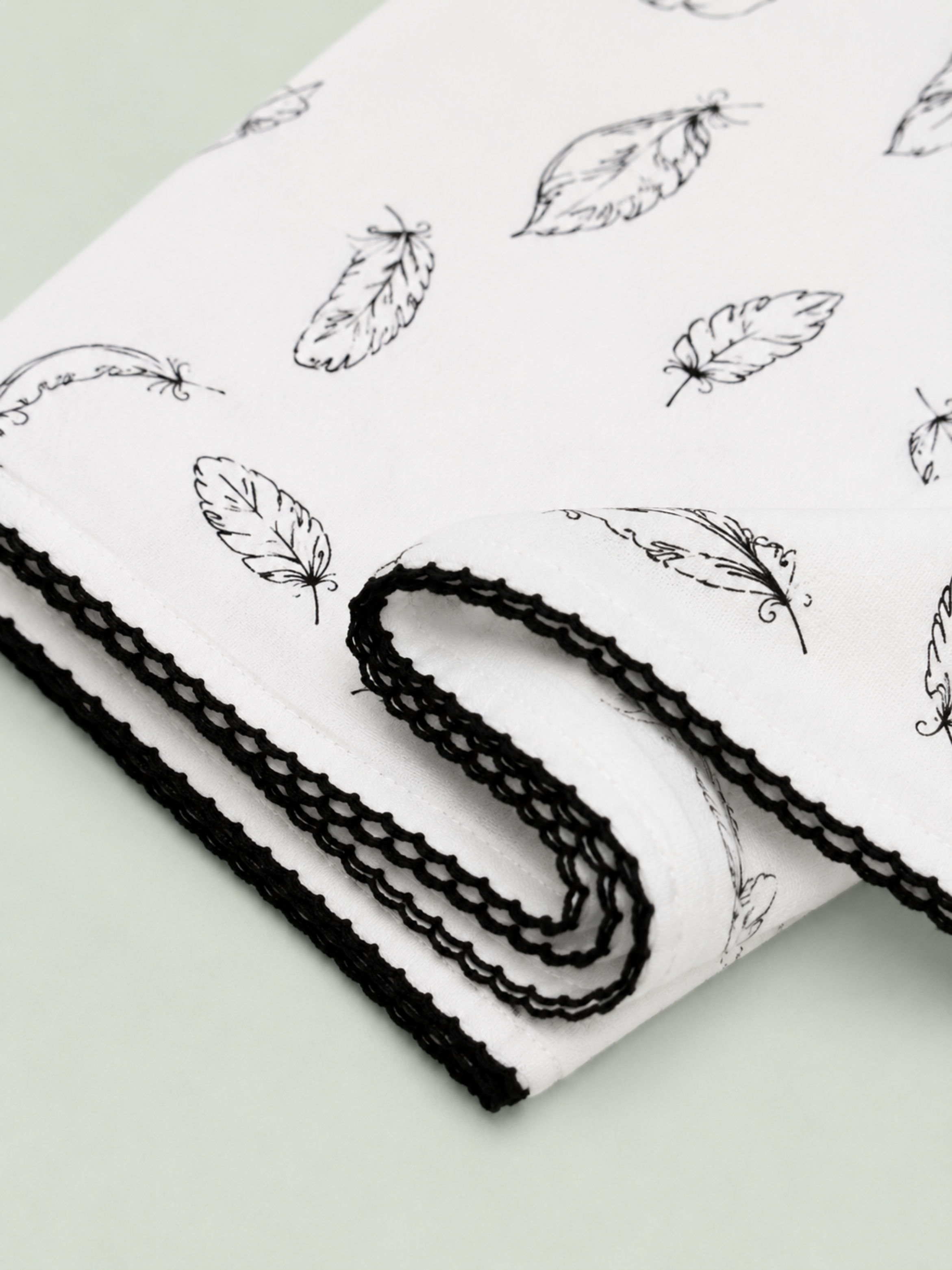 Organic Cotton Feather Print Baby Swaddle Wrap