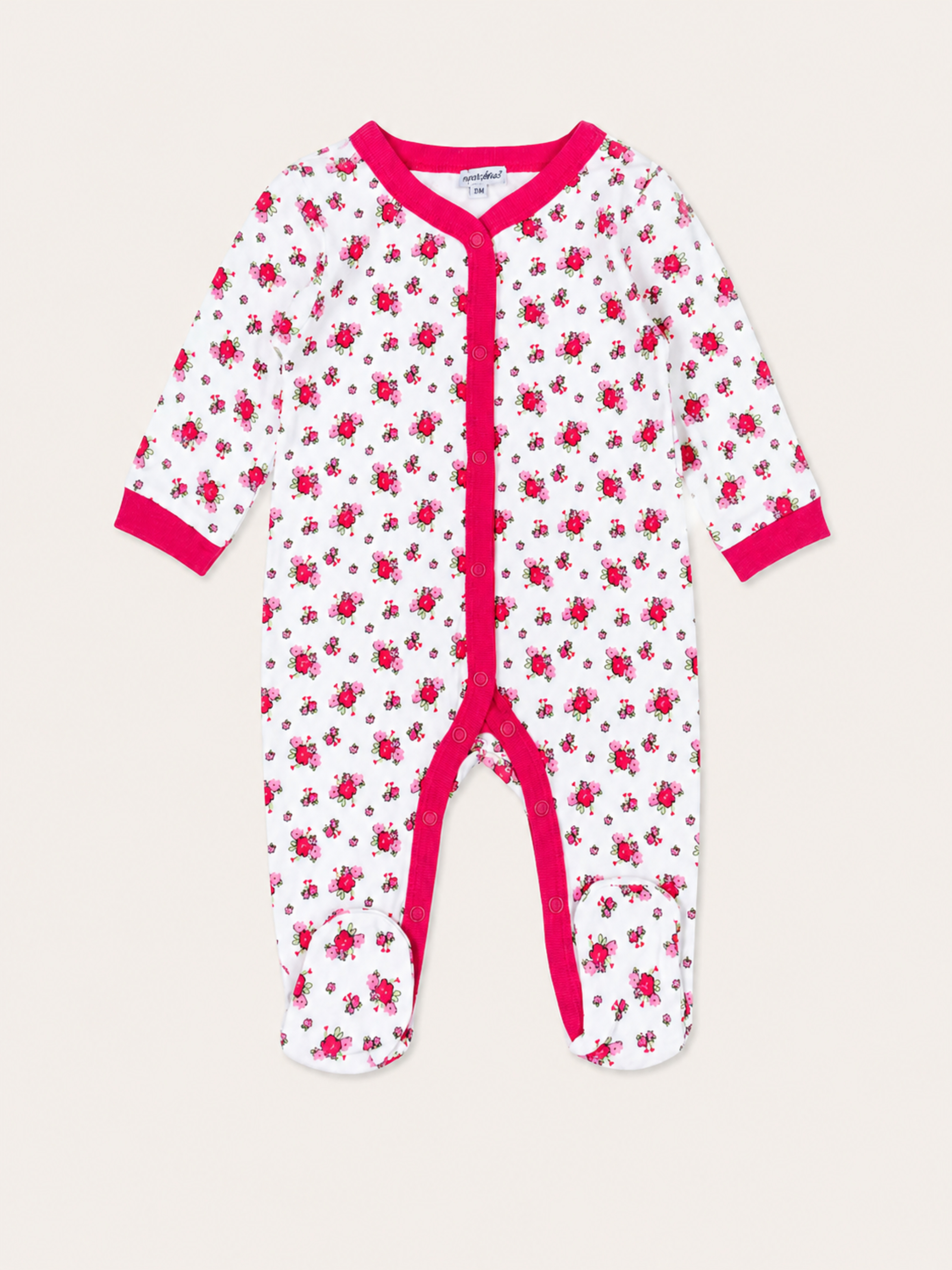 2 Pack - Baby Footed Long Sleeves Sleepsuits