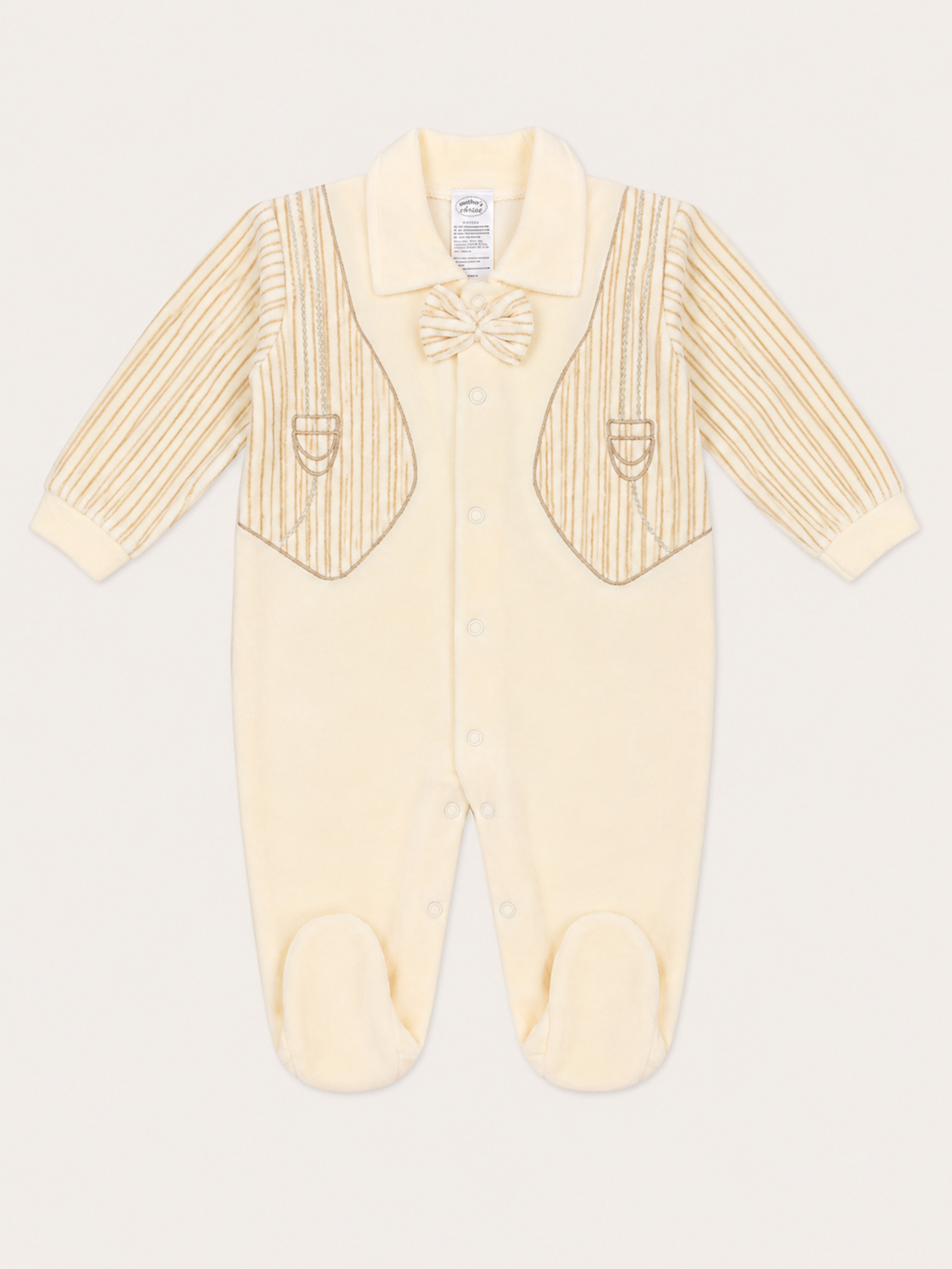 Baby Velour Footed Long Sleeves Sleepsuit