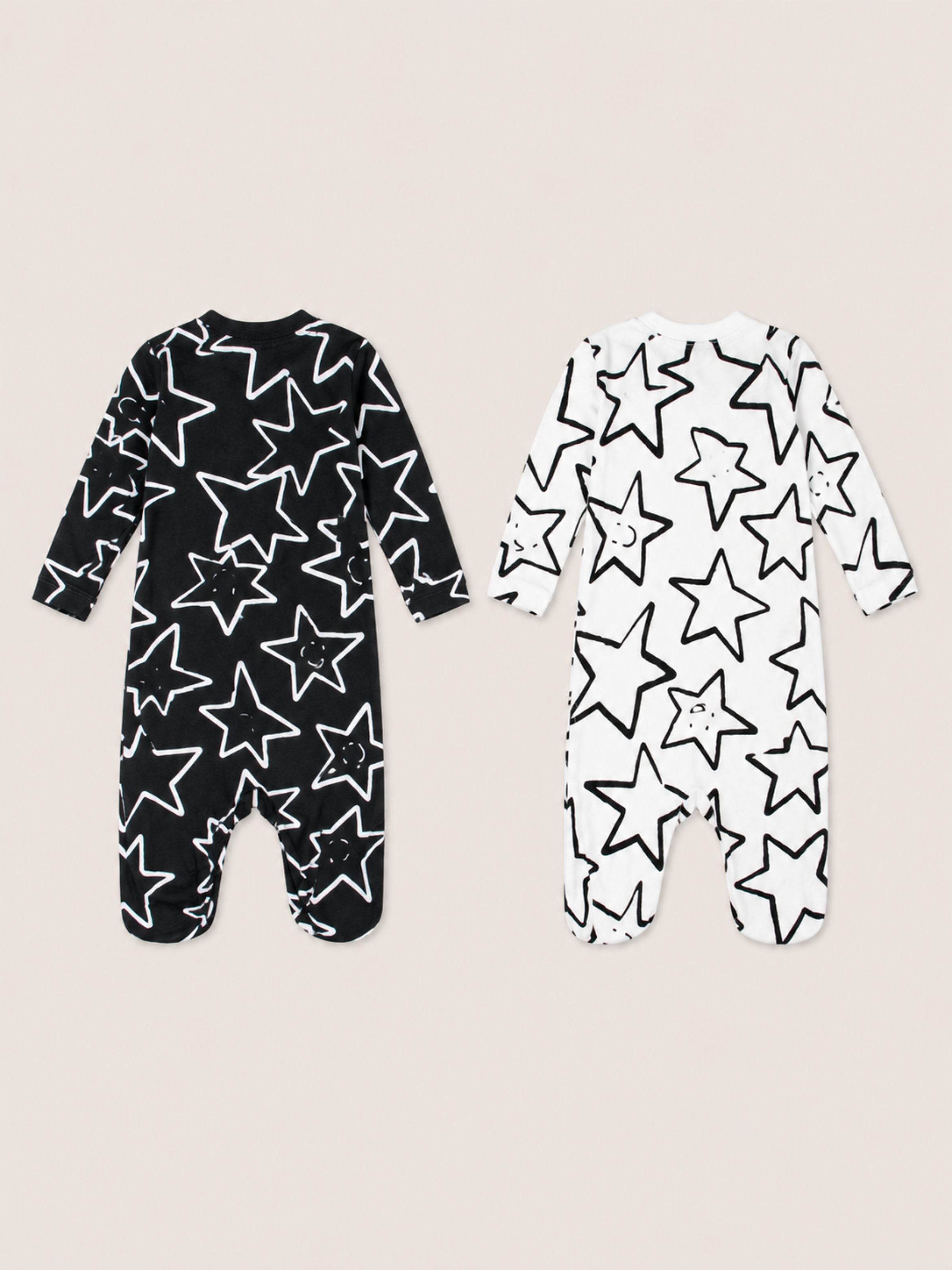 Baby 2 Pack Cotton Footed Sleepsuits