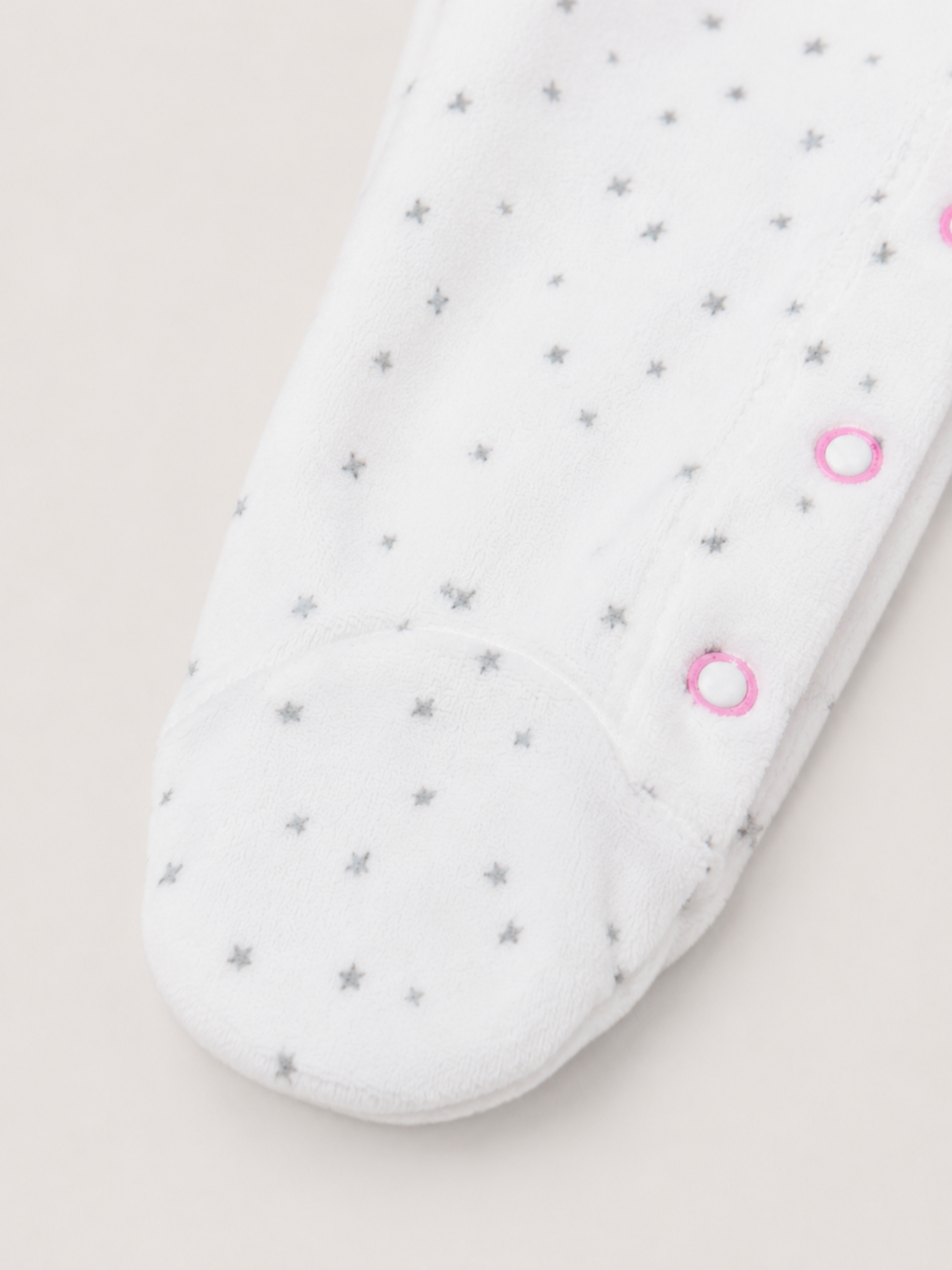 Baby Quilted Velour Footed Sleepsuit Long Sleeves