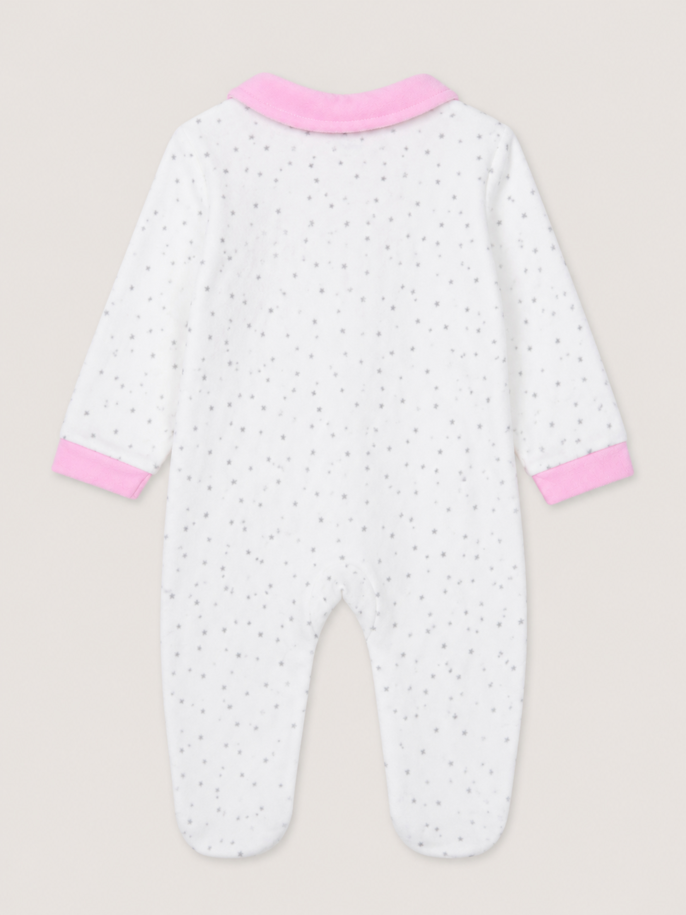 Baby Quilted Velour Footed Sleepsuit Long Sleeves