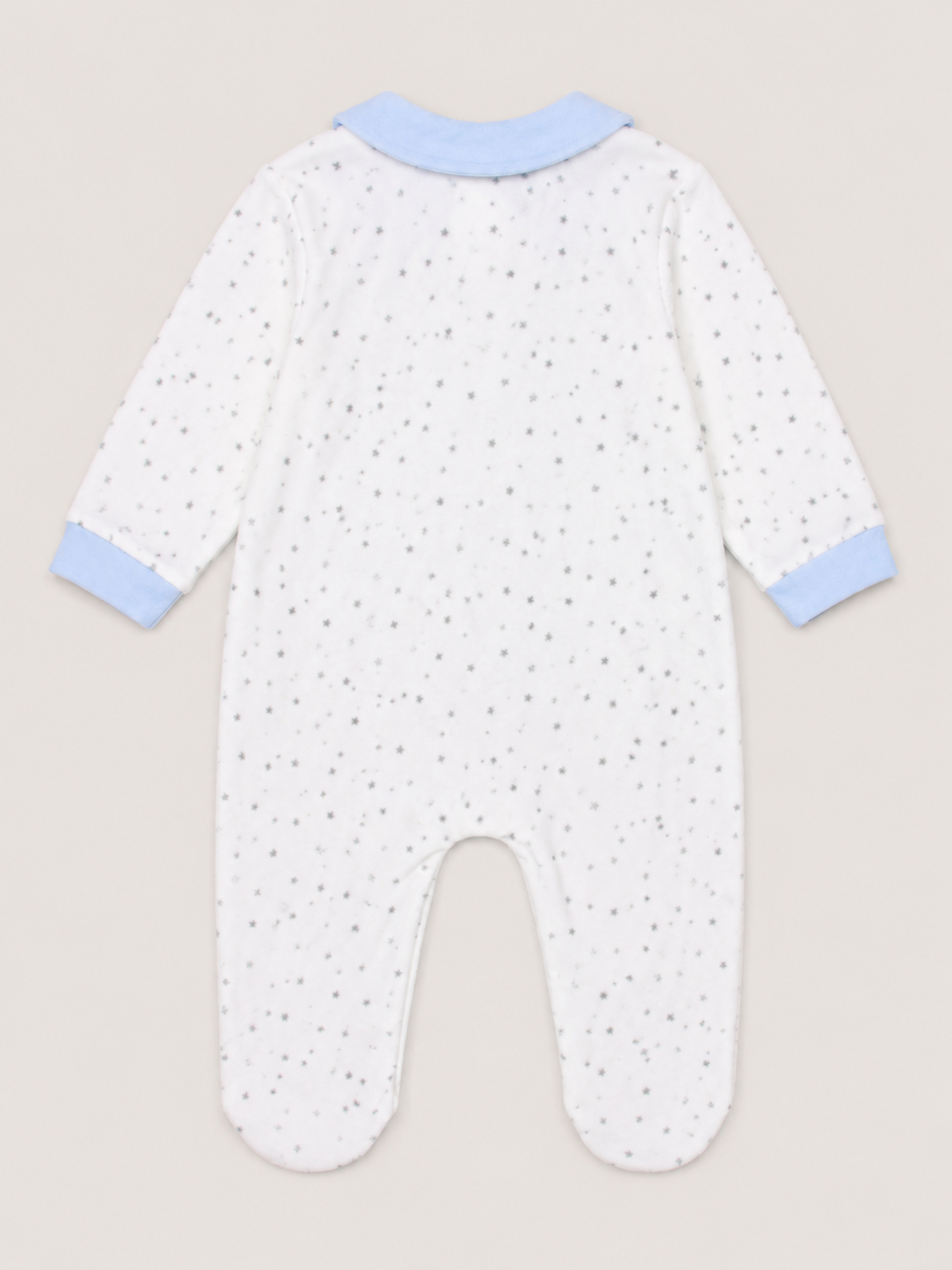 Baby Velour Quilted Footed Sleepsuit Long Sleeves