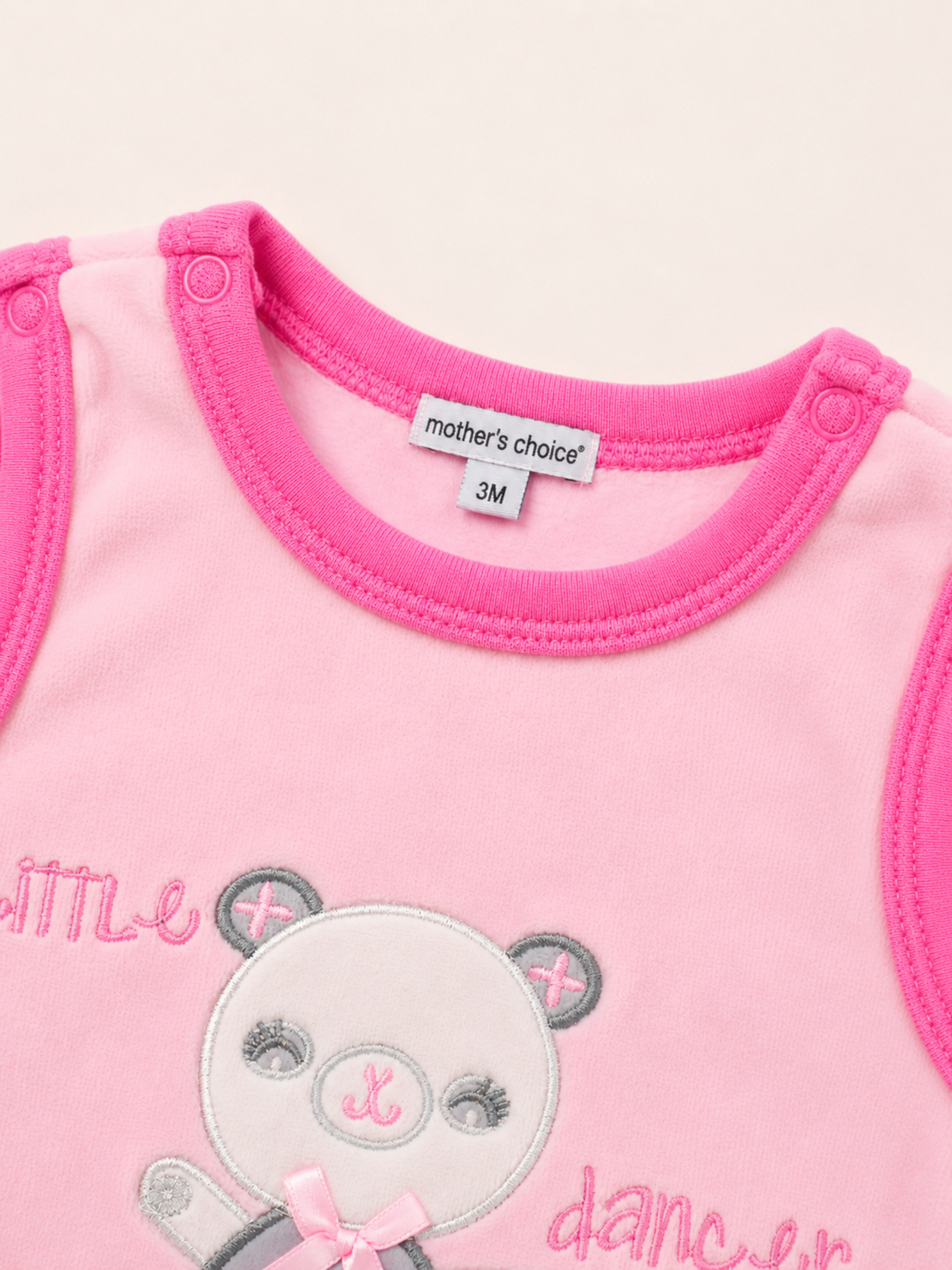 Baby Girls Pink and Grey Little Dancer Velour Jumpsuit and Long Sleeve Top Set