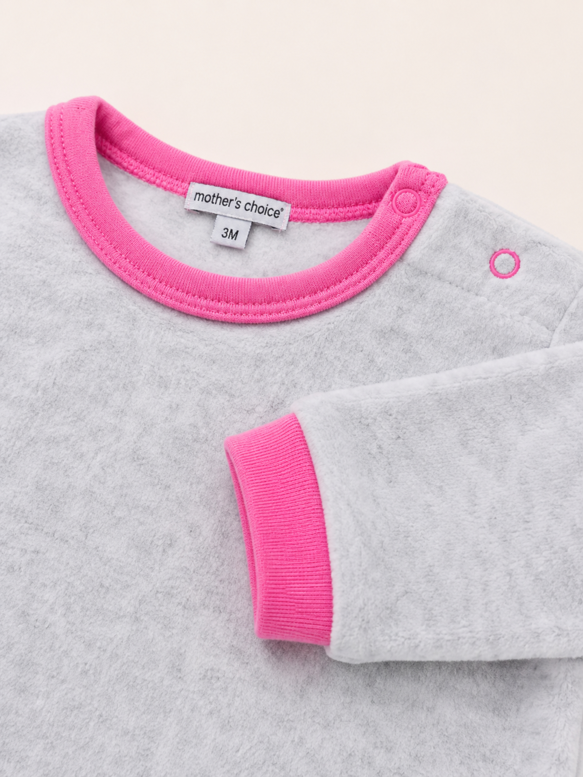 Baby Girls Pink and Grey Little Dancer Velour Jumpsuit and Long Sleeve Top Set