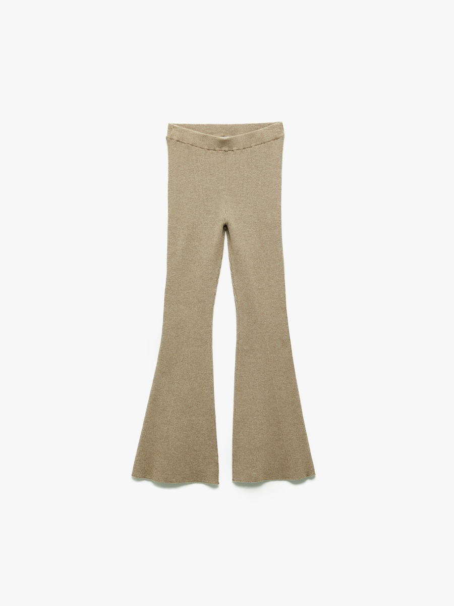 Viscose Blend Knit Flare Trousers