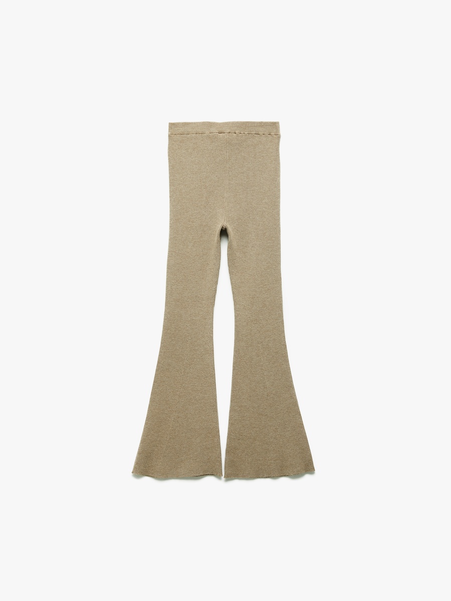Viscose Blend Knit Flare Trousers