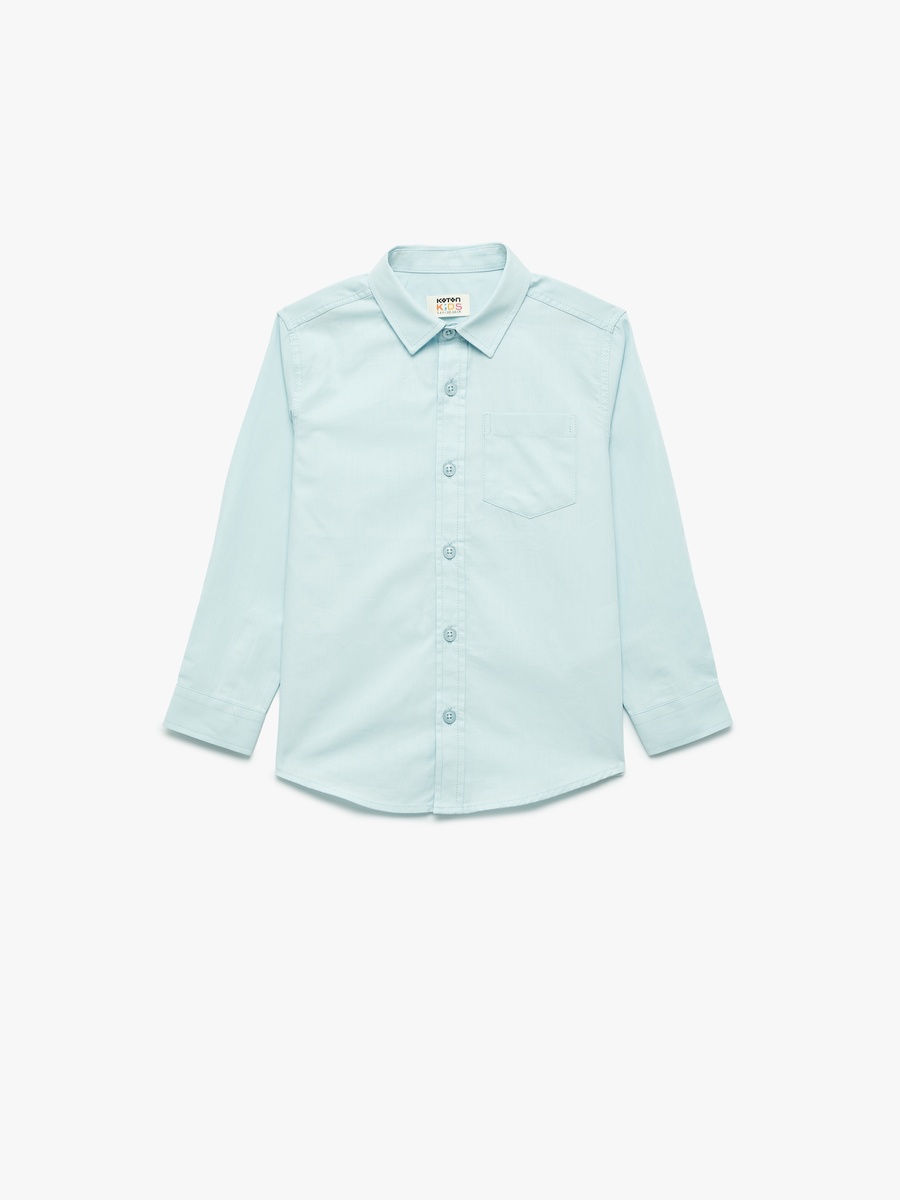 Solid Long Sleeves Shirt with Pocket