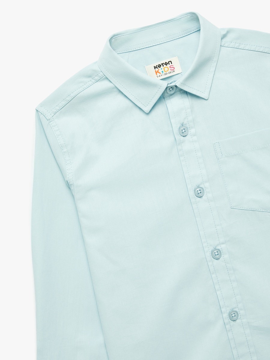 Solid Long Sleeves Shirt with Pocket