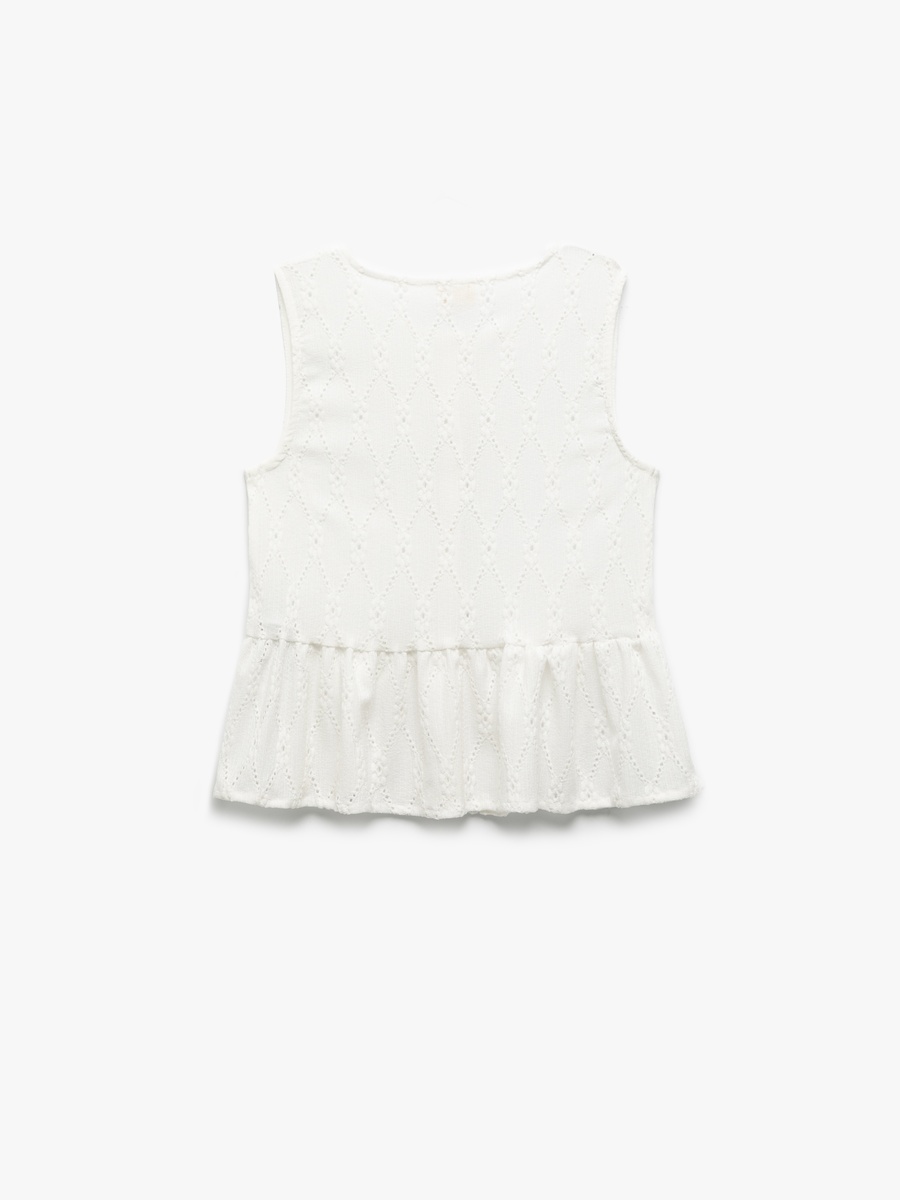 Sleeveless Crew Neck Cut Out Detail Tank Top