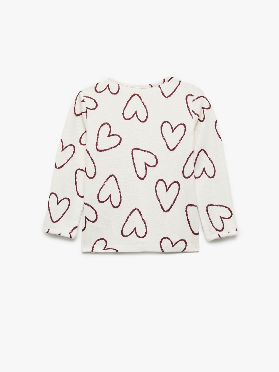 Heart Print Long Sleeves T-Shirt
