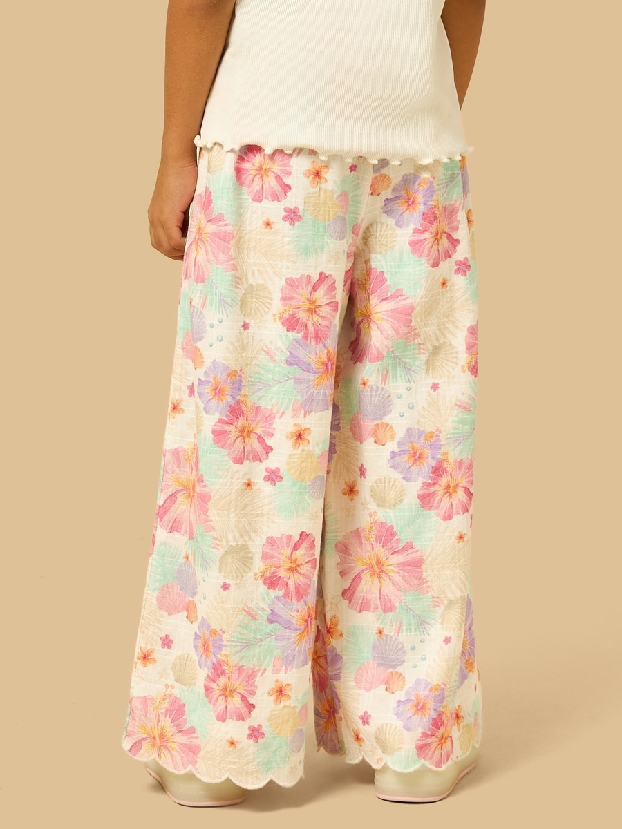 Floral Print Wide Leg Pants
