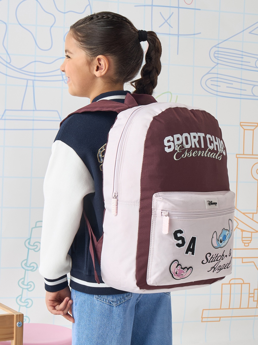 Stitch and Angel Print Backpack with Laptop Sleeve
