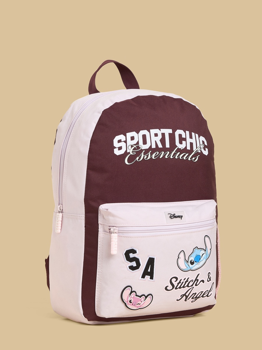 Stitch and Angel Print Backpack with Laptop Sleeve