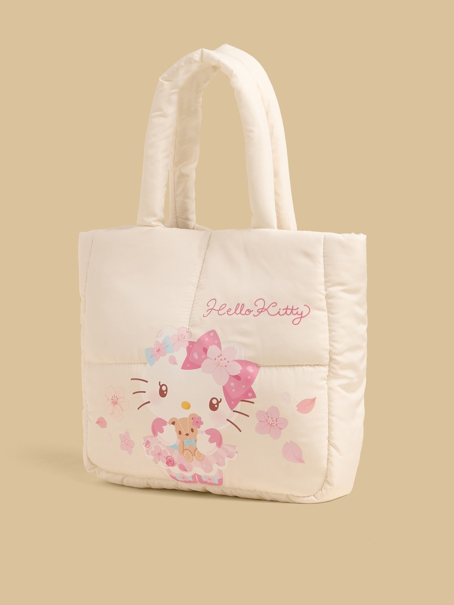Hello Kitty Print Tote Bag with Double Handle
