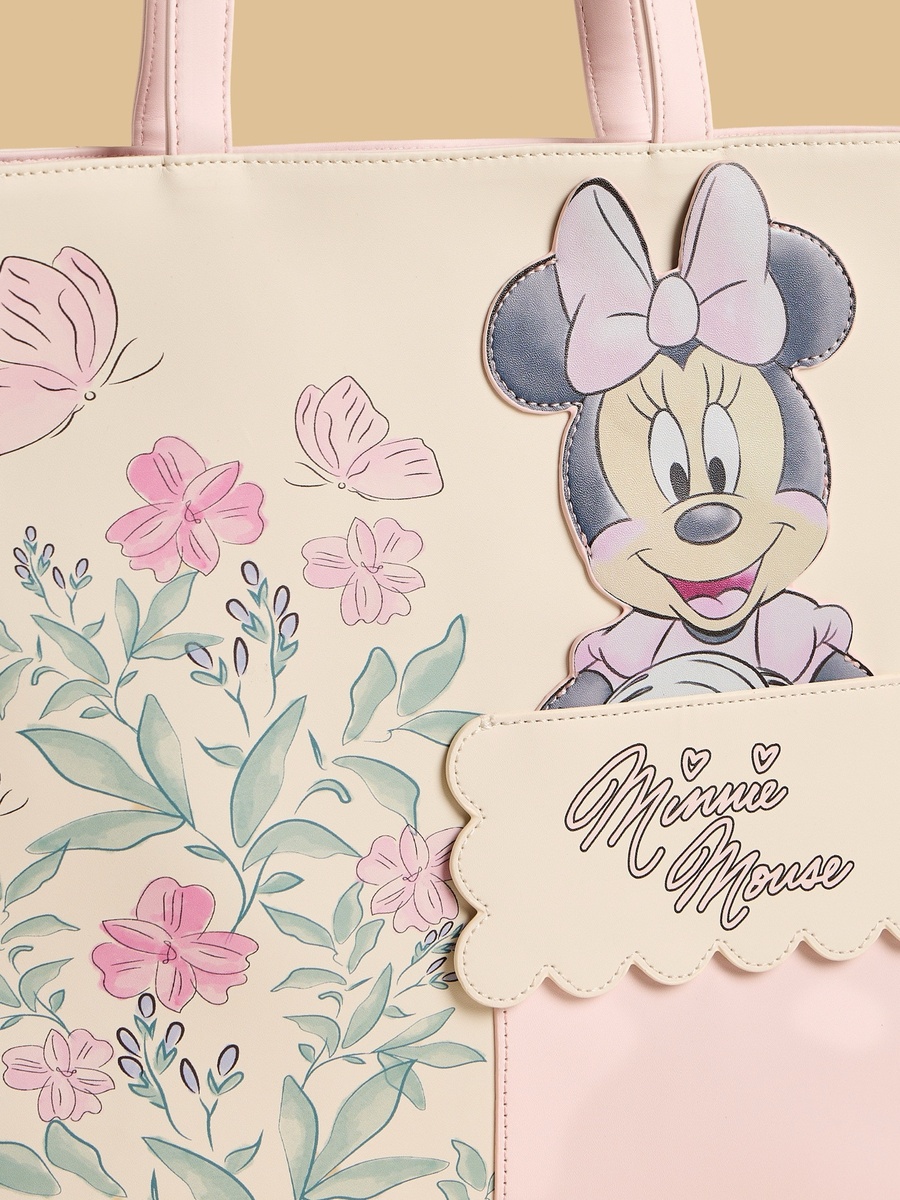 Minnie Mouse Applique Tote Bag with Double Handles