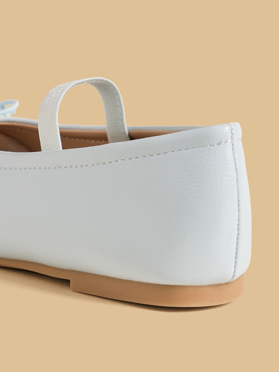 Bow Accent Ballerina Shoes with Elasticated Strap