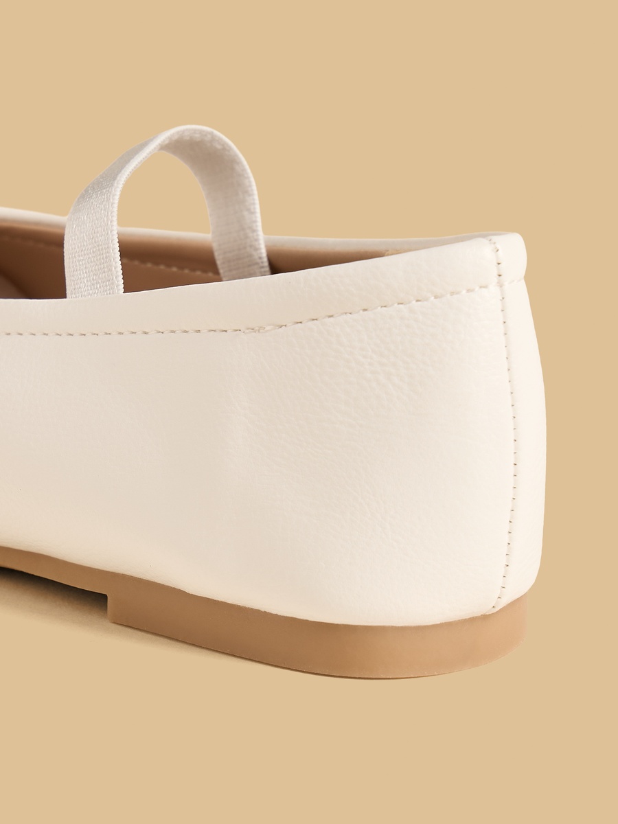 Bow Accent Ballerina Shoes with Elasticated Strap