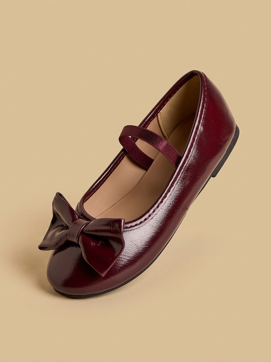 Bow Accent Ballerina Shoes with Elasticated Strap