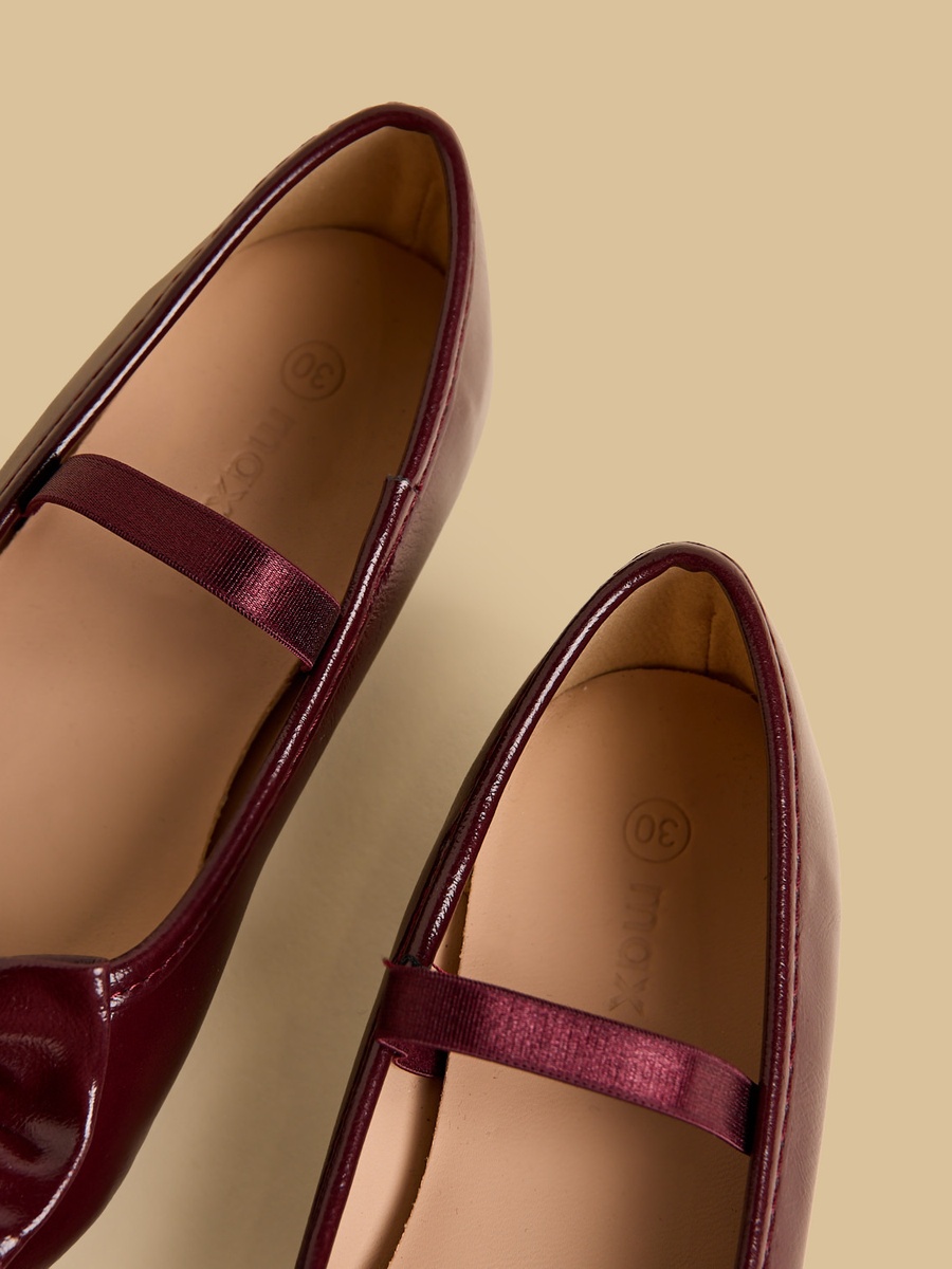 Bow Accent Ballerina Shoes with Elasticated Strap