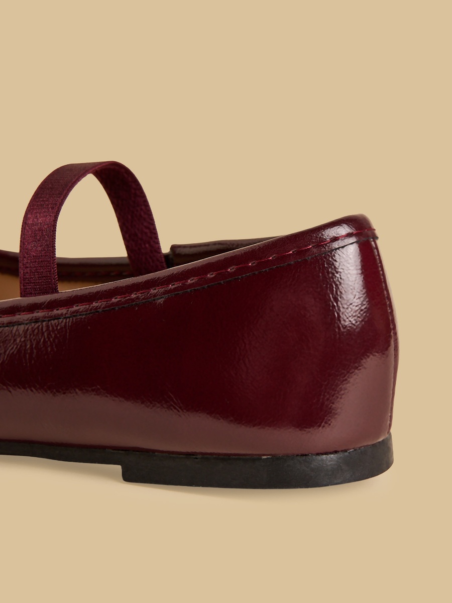 Bow Accent Ballerina Shoes with Elasticated Strap
