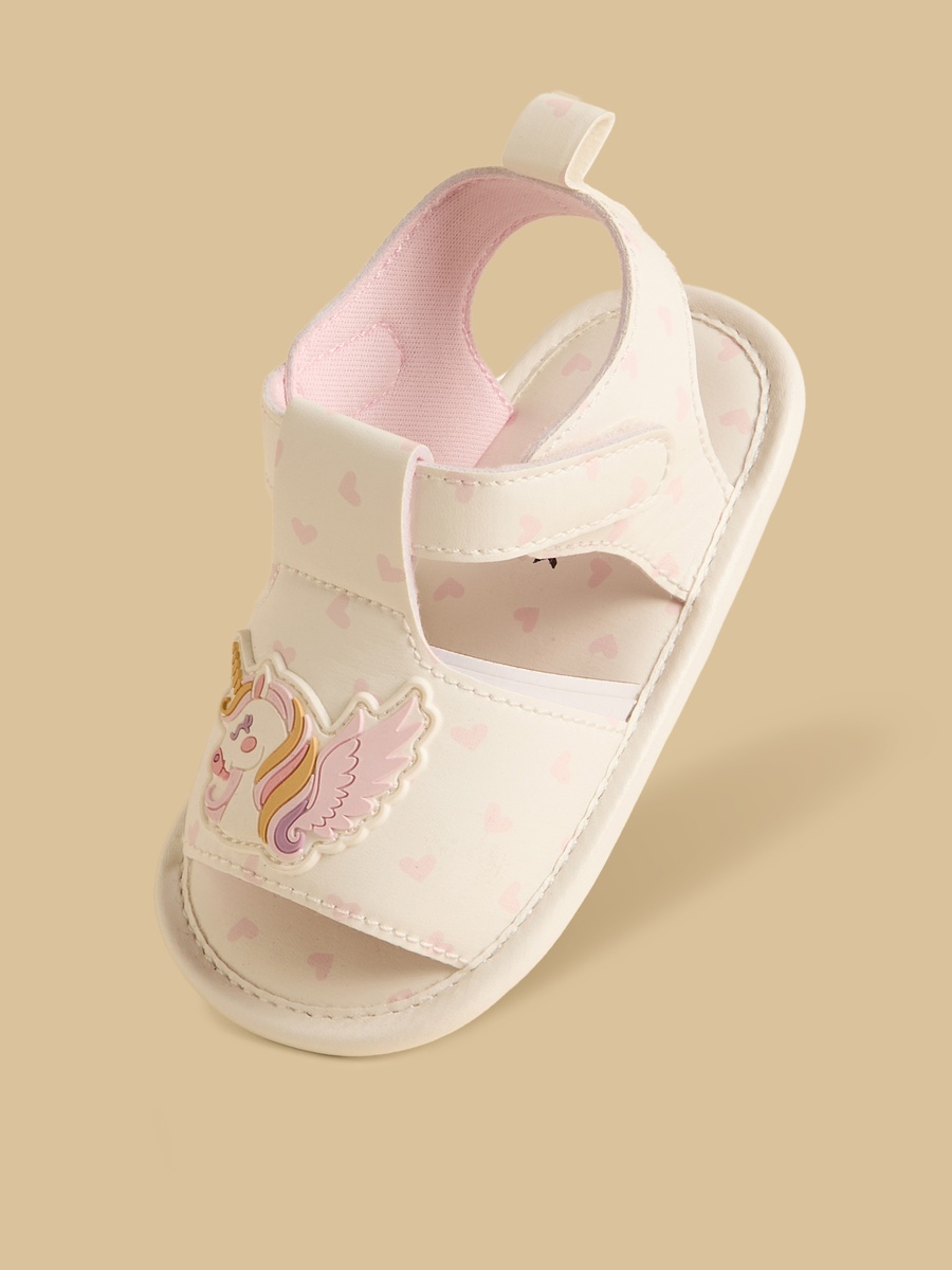 Unicorn Applique Booties with Hook and Loop Closure