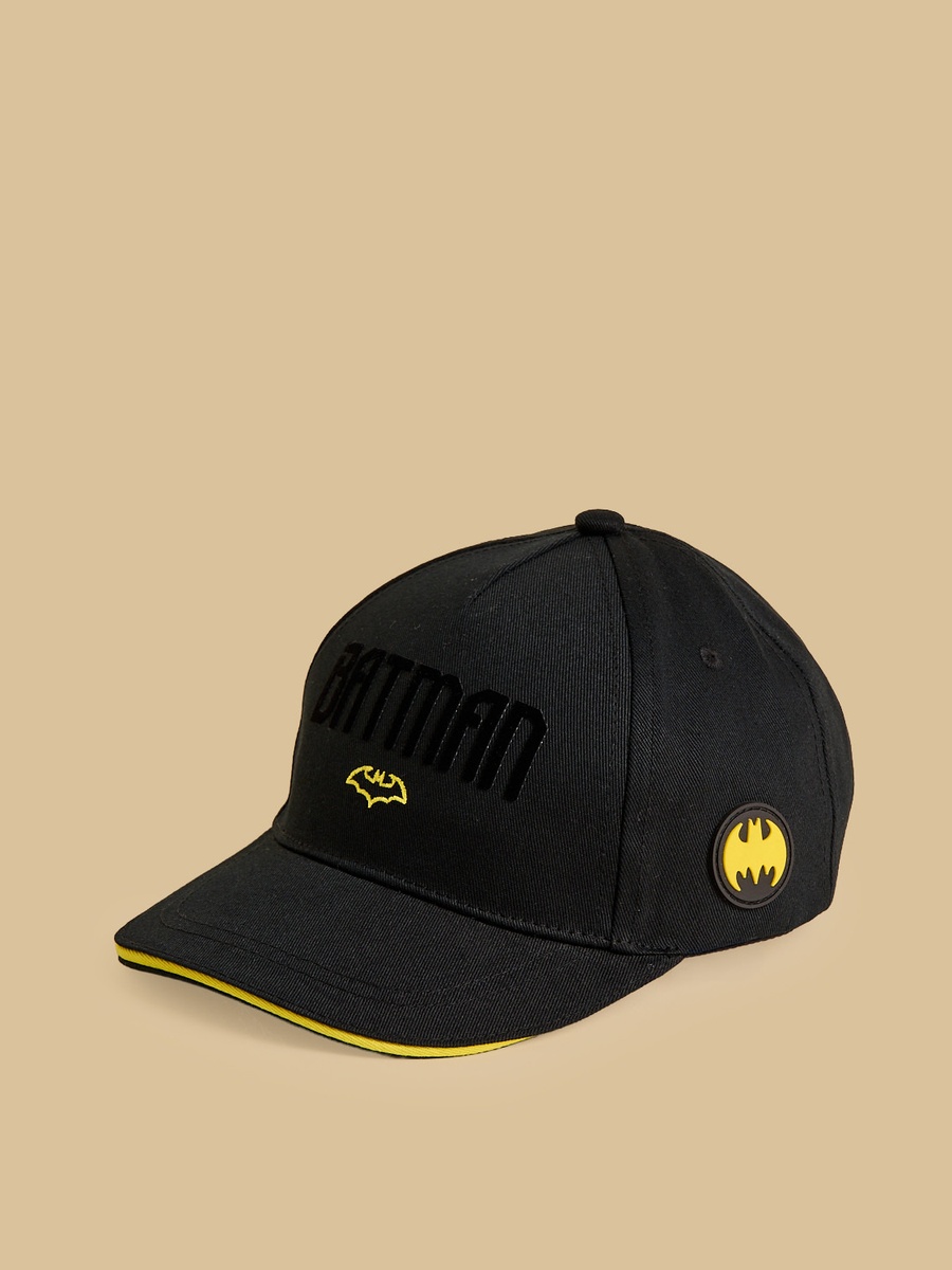 Batman Print Cap with Hook and Loop Closure