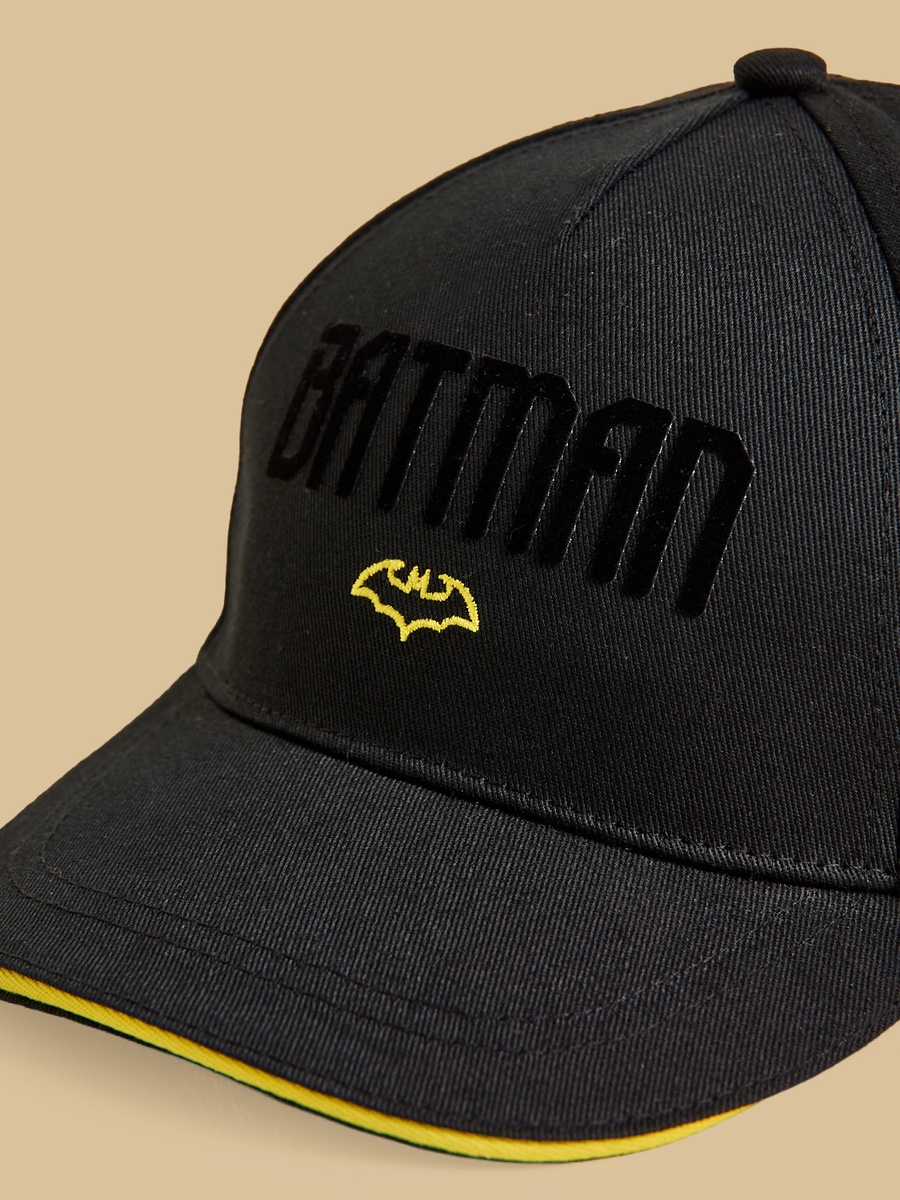 Batman Print Cap with Hook and Loop Closure
