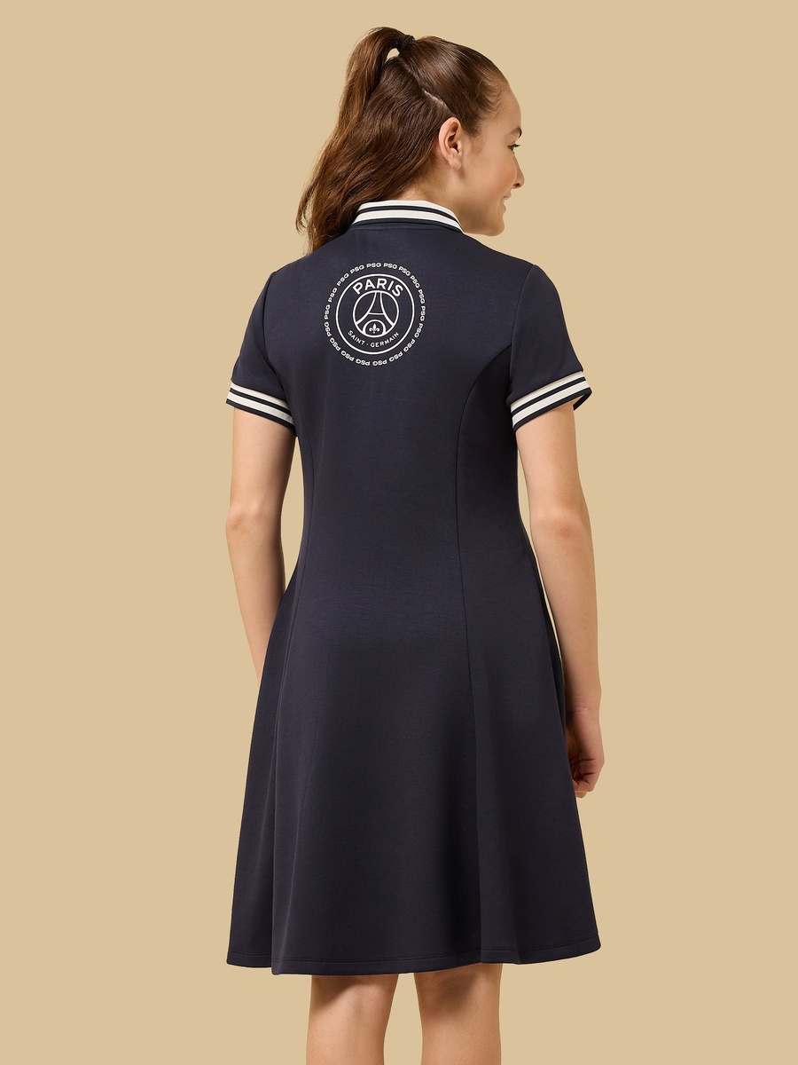 Paris Saint Germain Print Flared Cotton Dress
