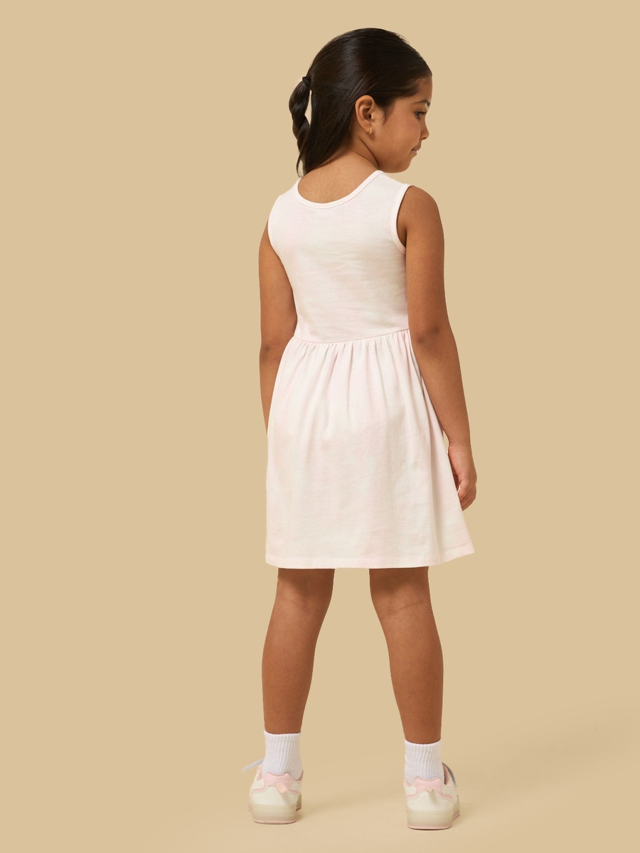 Slogan Print Sleeveless Cotton Dress