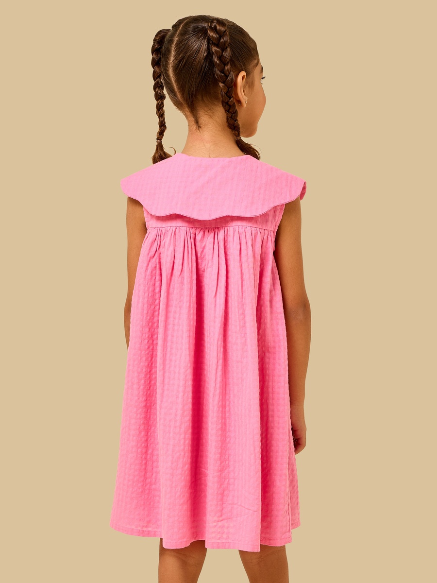 Floral Embroidered Collared Dress
