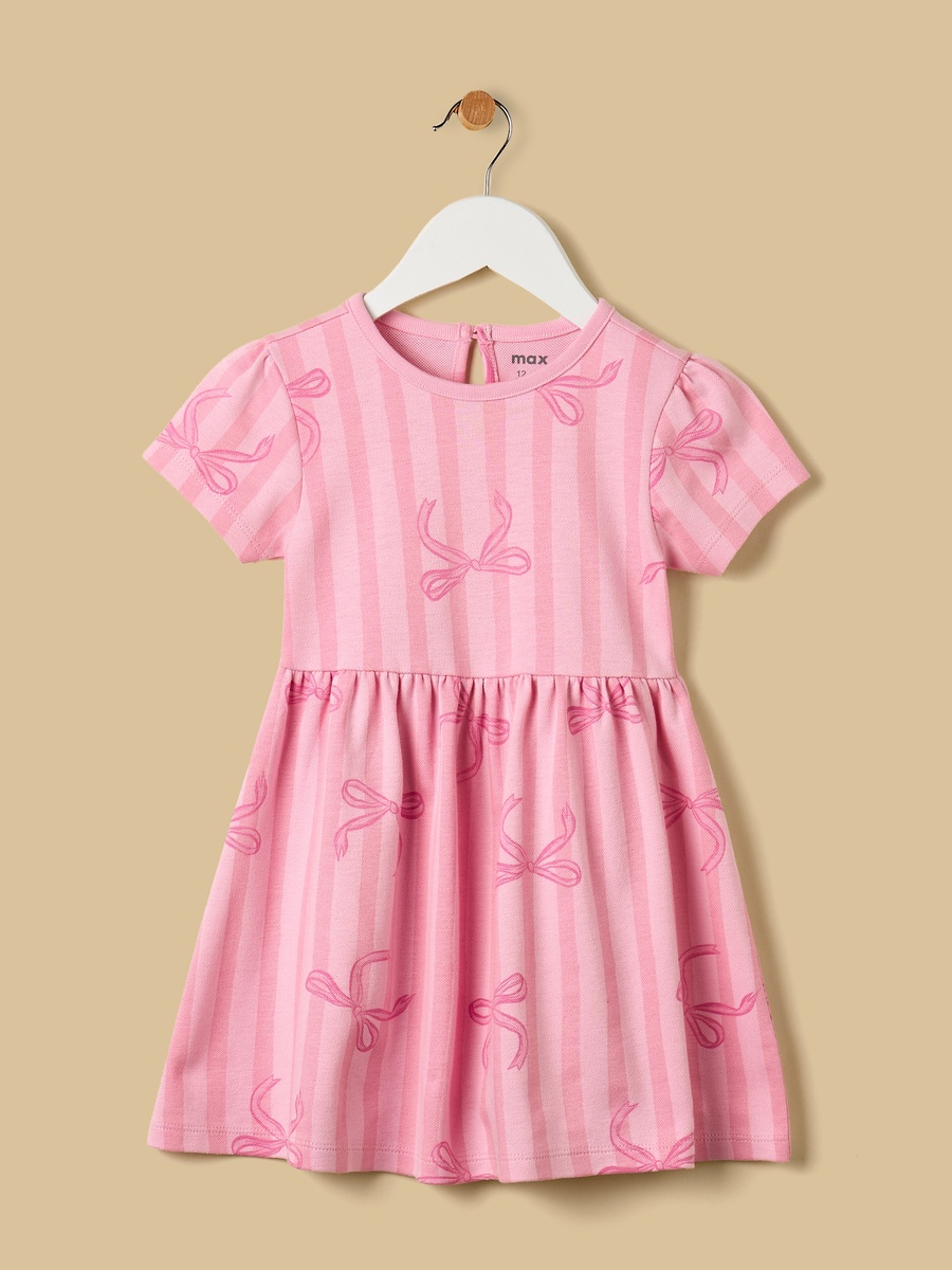 Bow Print Pique Dress