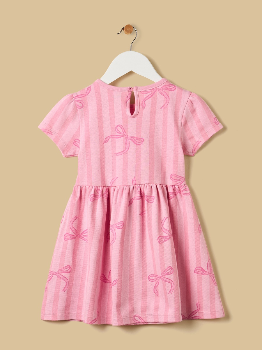 Bow Print Pique Dress