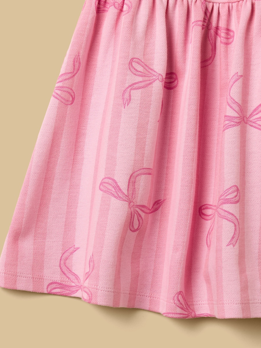 Bow Print Pique Dress