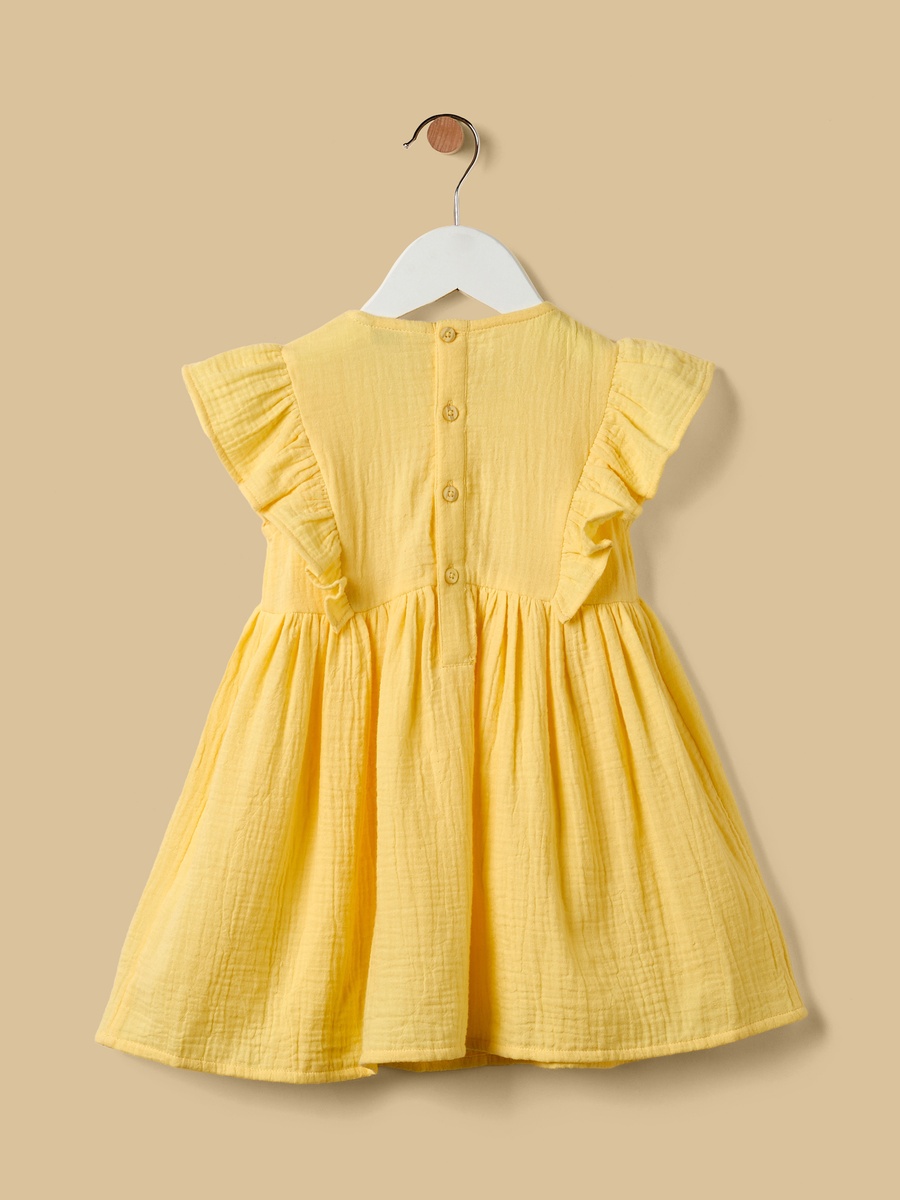 Crochet Detail Double Gauze Dress with Bloomers