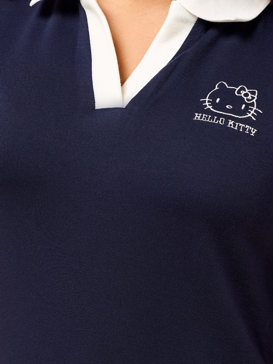 Hello Kitty Print Drop Waist Polo Dress