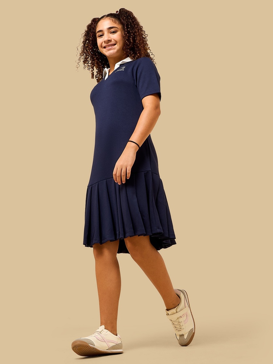 Hello Kitty Print Drop Waist Polo Dress
