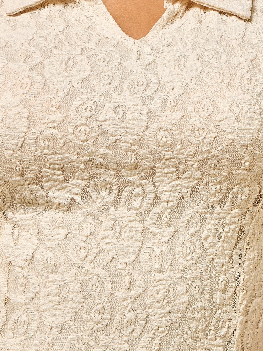 Lace Johnny Collar Polo Dress