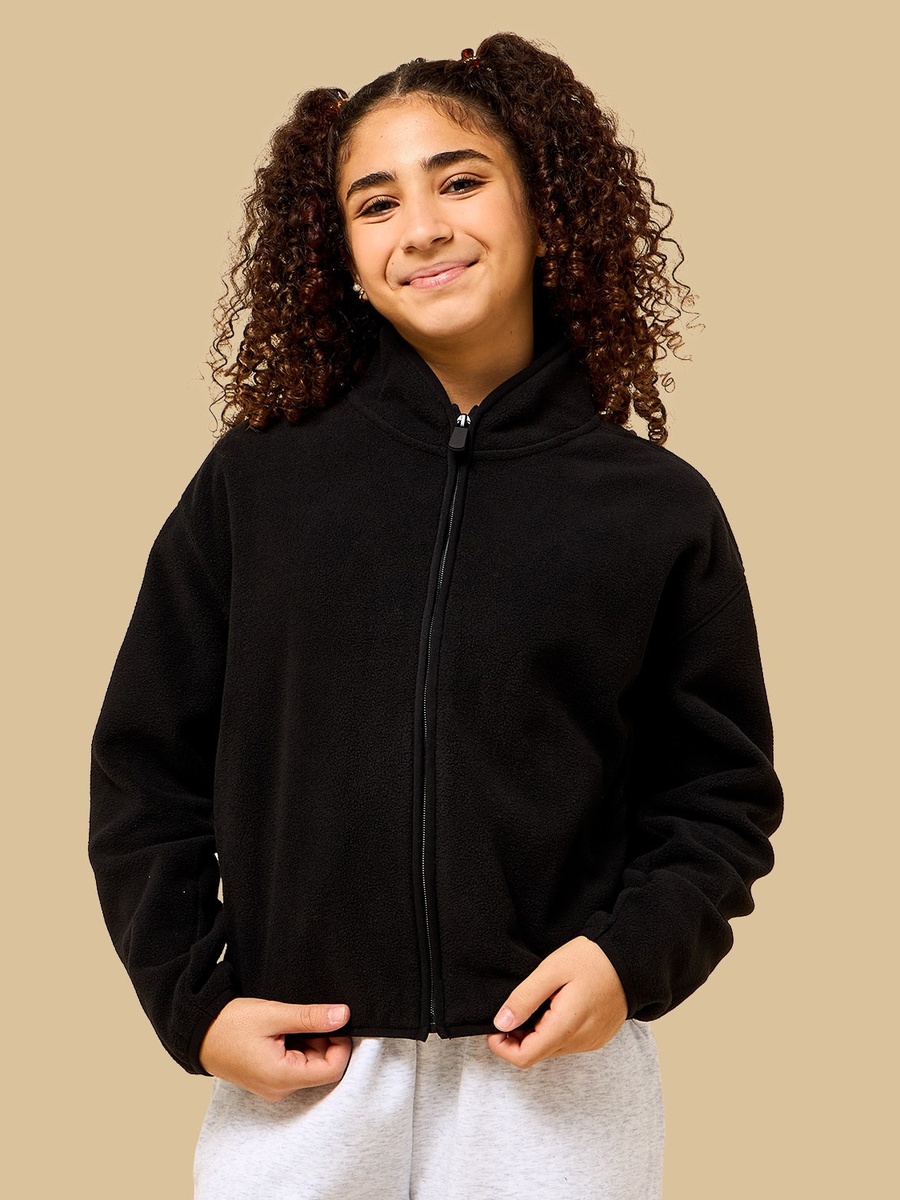 جاكيت بياقة عالية وسحاب كامل